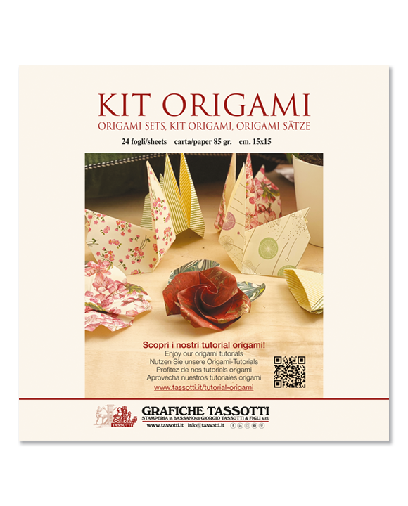 Origami Paper "Righe viola-rosa"