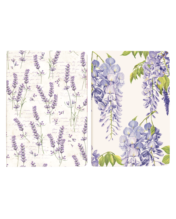 Set 2 Cuadernos de tapa blanca rayados "Fiori 2"