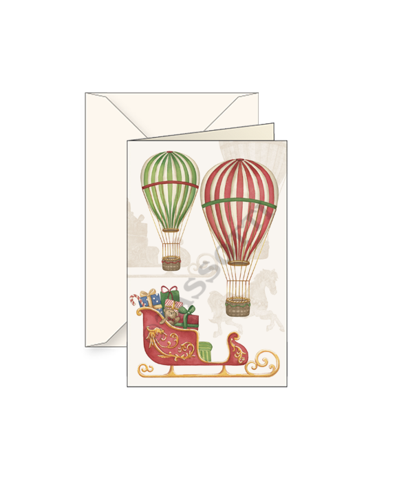 Card "Slitta e Mongolfiere"