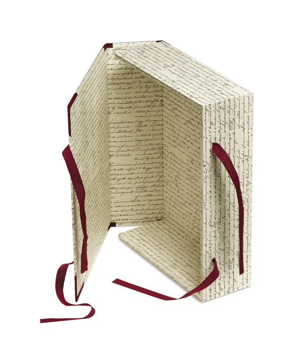 Tassotti - Scatola archivio con struttura in legno Scrittura in