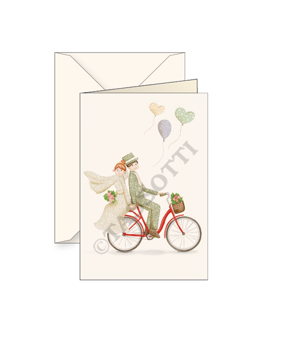 Tarjeta "Sposi in bicicletta"
