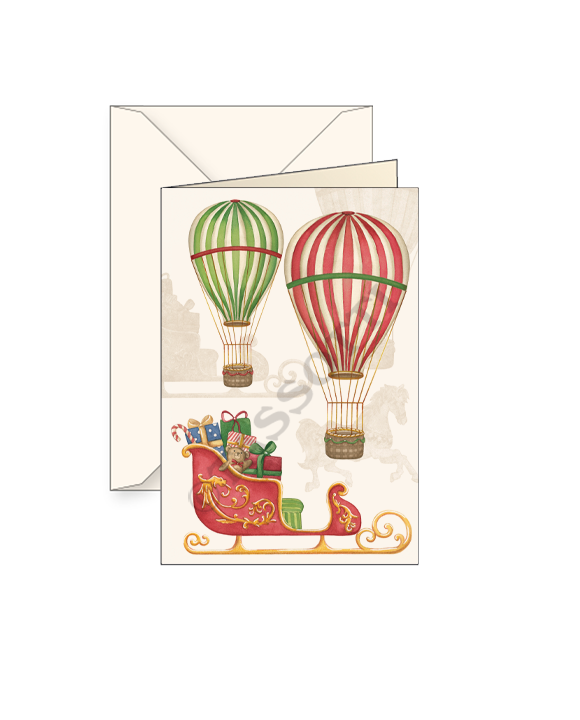 Carte "Slitta e Mongolfiere"