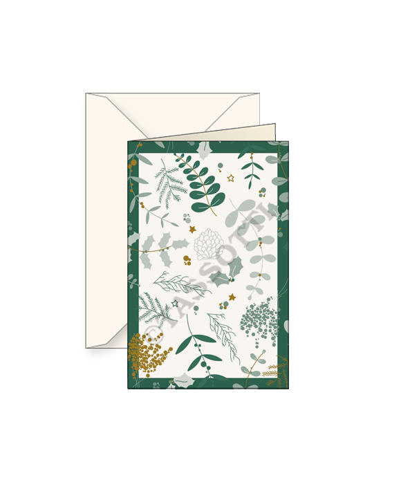 Card "Foglie Verde-Oro"