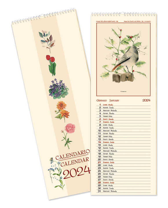 Tassotti - Calendrier petit 2024 en papier fin décoré
