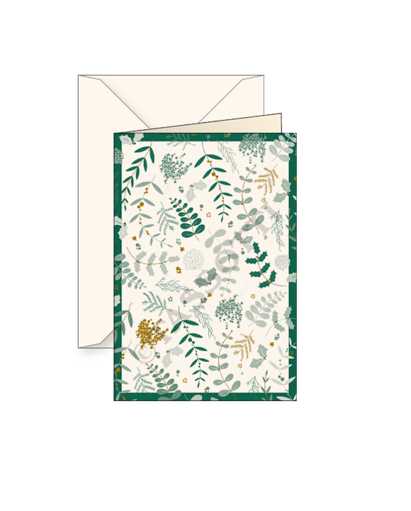 Card "Foglie Verde-Oro"